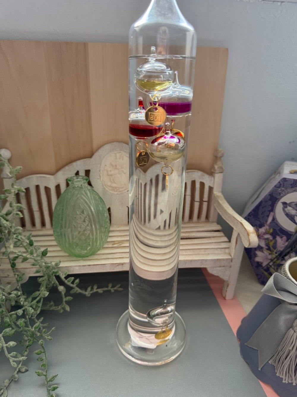 Galileo Thermometer Decorative Glass Column - Multicolor